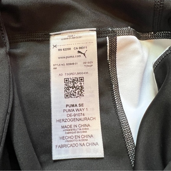 Puma Training Leggings High Waist Black White Contras Side Panels women's Size S - Picture 13 of 15